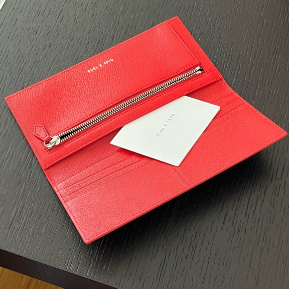 hide k 1896 RFID Leather Long Red Wallet - Picture 9 of 12